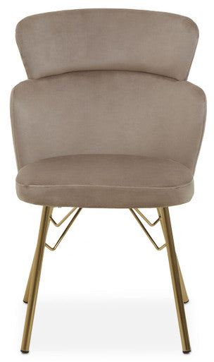 Mink Velvet Chair with Gleaming Base