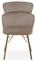 Mink Velvet Chair with Gleaming Base