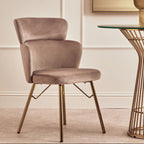 Mink Velvet Chair with Gleaming Base