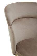 Mink Velvet Chair with Gleaming Base