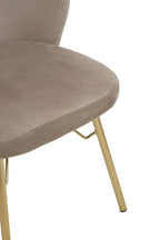 Mink Velvet Chair with Gleaming Base
