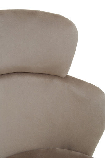 Mink Velvet Chair with Gleaming Base