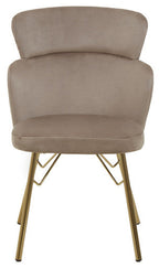 Mink Velvet Chair with Gleaming Base