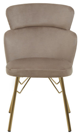 Mink Velvet Chair with Gleaming Base