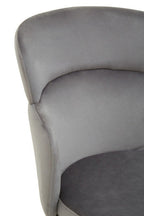 Grey Velvet Chair with Metal Base