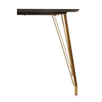 Natural Wood Effect Dining Table with Gold Finish Legs