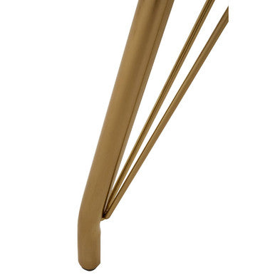 Natural Wood Effect Dining Table with Gold Finish Legs