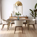 Natural Wood Effect Dining Table with Gold Finish Legs