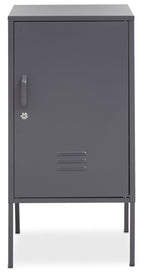 Grey Metal One Door Locker Style Cabinet