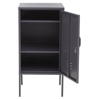 Grey Metal One Door Locker Style Cabinet