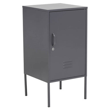 Grey Metal One Door Locker Style Cabinet