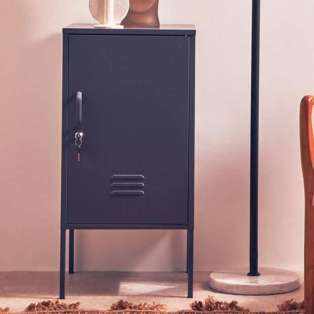 Grey Metal One Door Locker Style Cabinet