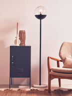 Grey Metal One Door Locker Style Cabinet