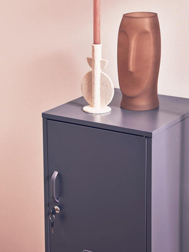 Grey Metal One Door Locker Style Cabinet