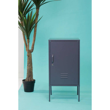 Grey Metal One Door Locker Style Cabinet