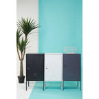 Grey Metal One Door Locker Style Cabinet
