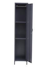 Grey Metal One Door Locker Style Tall Cabinet