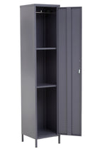 Grey Metal One Door Locker Style Tall Cabinet