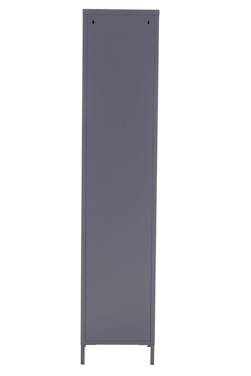 Grey Metal One Door Locker Style Tall Cabinet