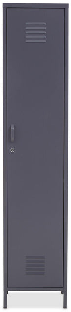 Grey Metal One Door Locker Style Tall Cabinet