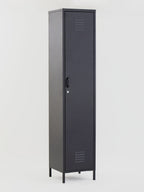 Grey Metal One Door Locker Style Tall Cabinet