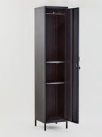 Grey Metal One Door Locker Style Tall Cabinet