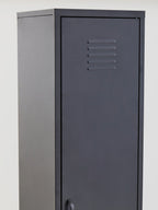 Grey Metal One Door Locker Style Tall Cabinet