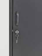 Grey Metal One Door Locker Style Tall Cabinet