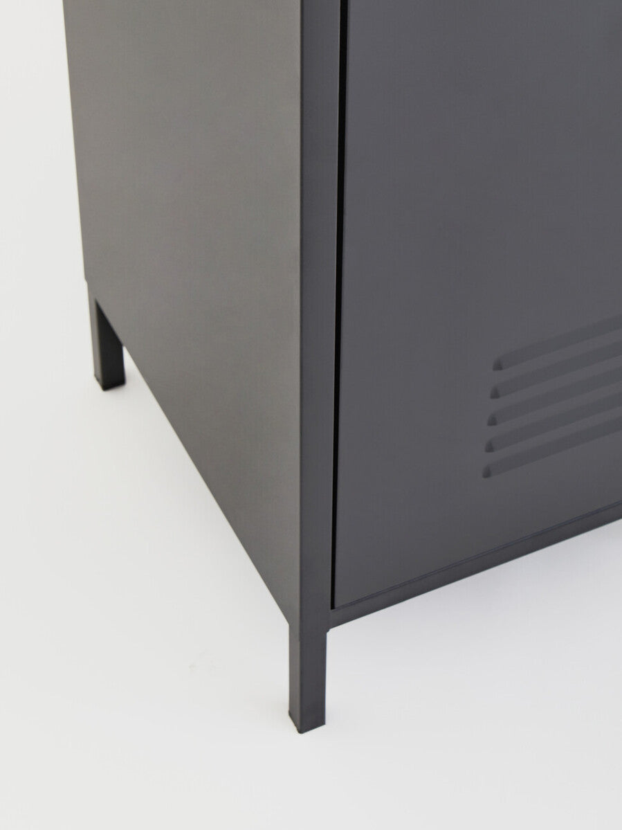 Grey Metal One Door Locker Style Tall Cabinet
