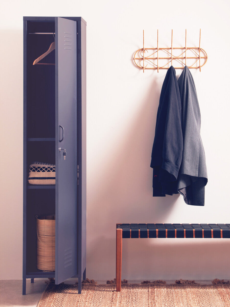 Grey Metal One Door Locker Style Tall Cabinet