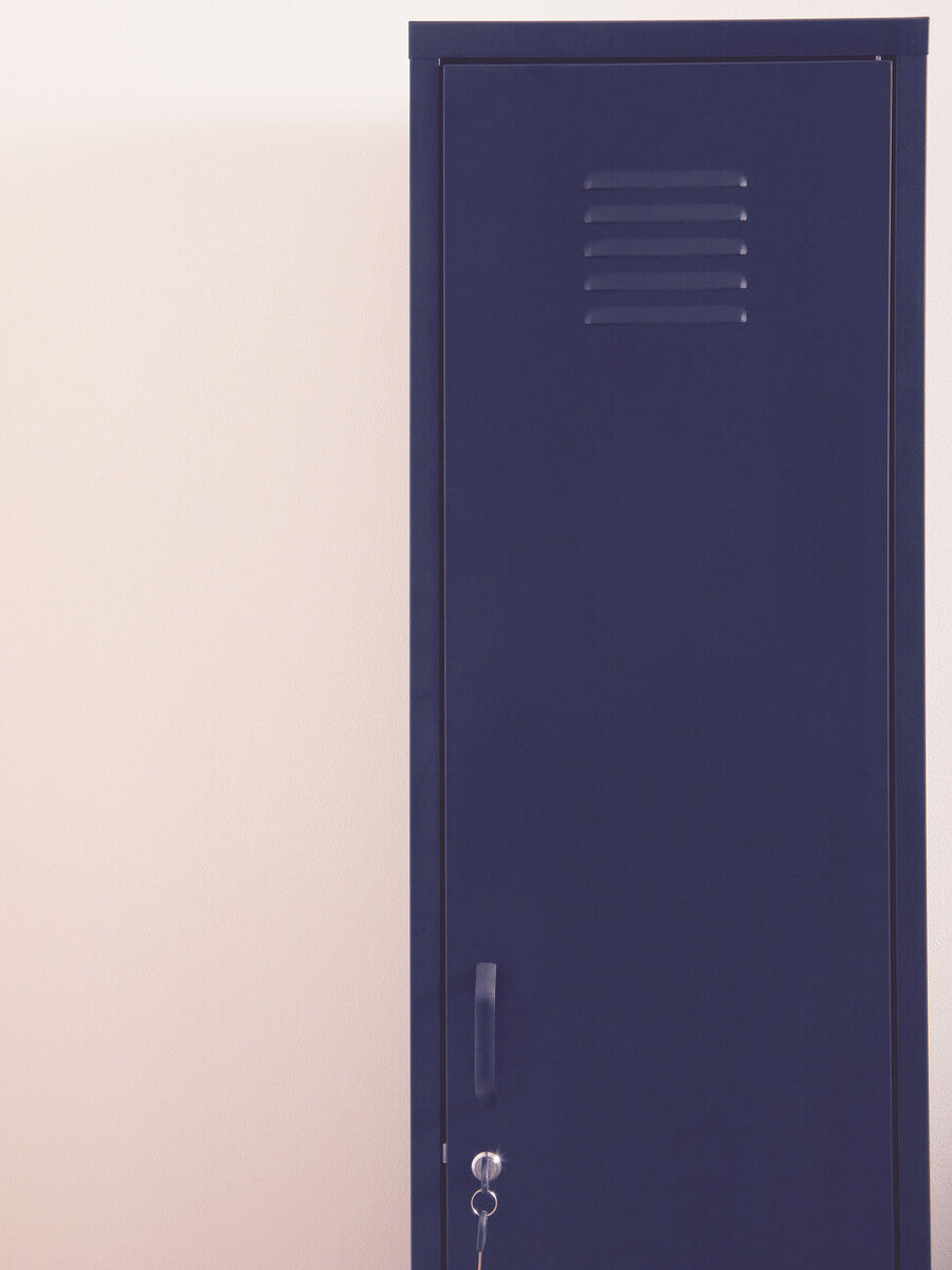 Grey Metal One Door Locker Style Tall Cabinet