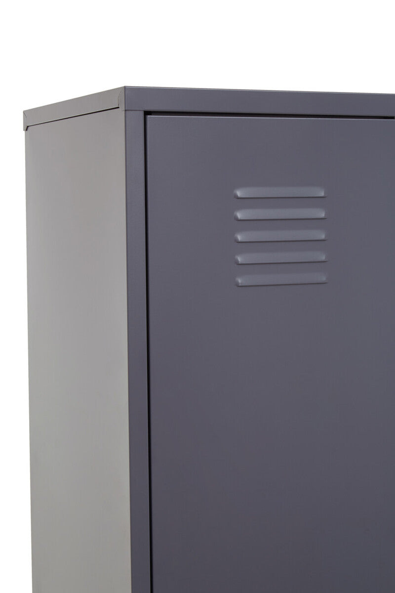 Grey Metal One Door Locker Style Tall Cabinet