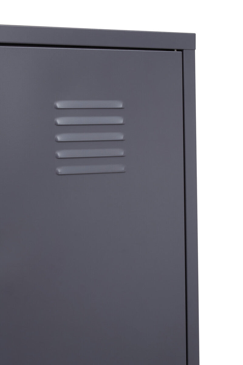 Grey Metal One Door Locker Style Tall Cabinet