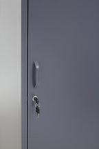Grey Metal One Door Locker Style Tall Cabinet