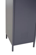 Grey Metal One Door Locker Style Tall Cabinet