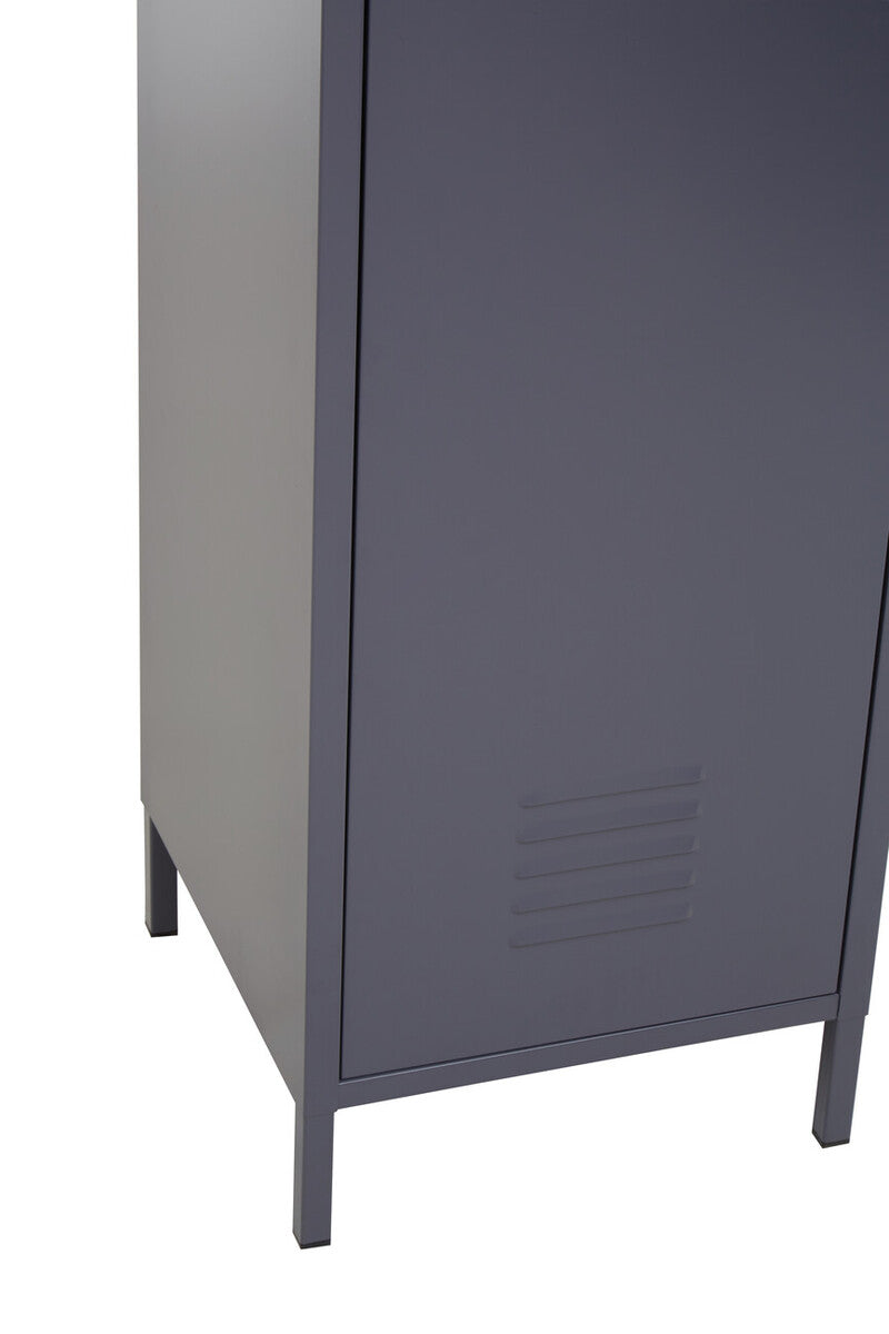 Grey Metal One Door Locker Style Tall Cabinet