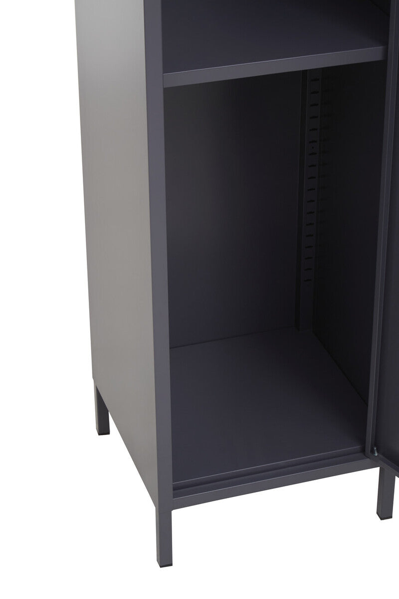 Grey Metal One Door Locker Style Tall Cabinet