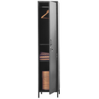 Grey Metal One Door Locker Style Tall Cabinet