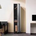 Grey Metal One Door Locker Style Tall Cabinet