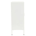 White Metal 2 Door Cabinet with Glass Doors