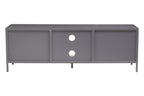 Grey Metal 2 Door Media Unit with Glass Doors