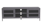 Grey Metal 2 Door Media Unit with Glass Doors