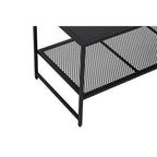 Black Metal Coffee Table with Mesh Shelf