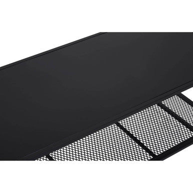 Black Metal Coffee Table with Mesh Shelf
