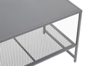 Grey Metal Coffee Table with Mesh Shelf