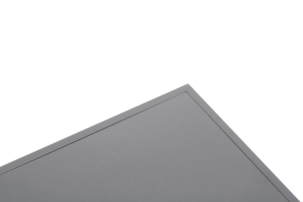 Grey Metal Coffee Table with Mesh Shelf