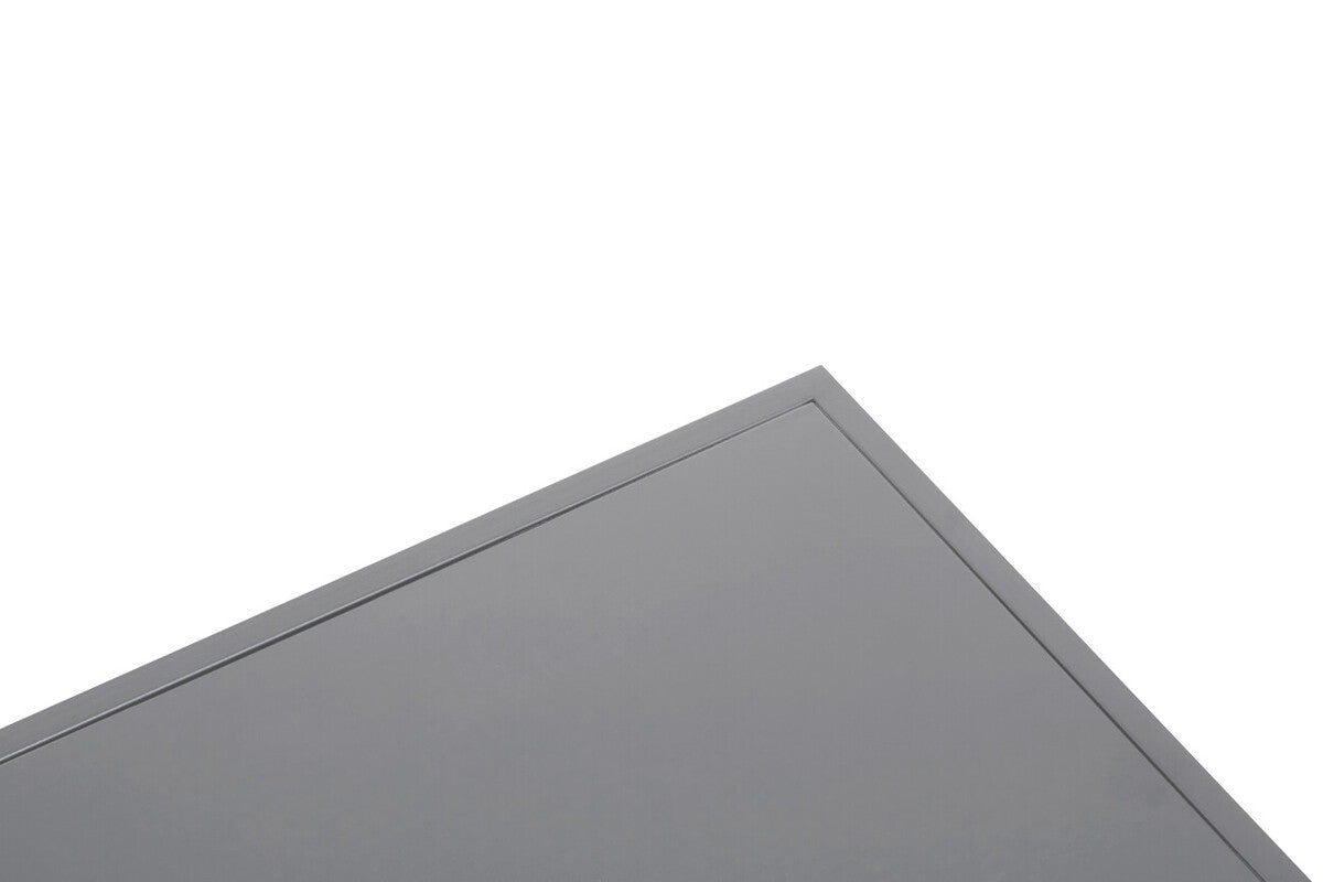 Grey Metal Coffee Table with Mesh Shelf