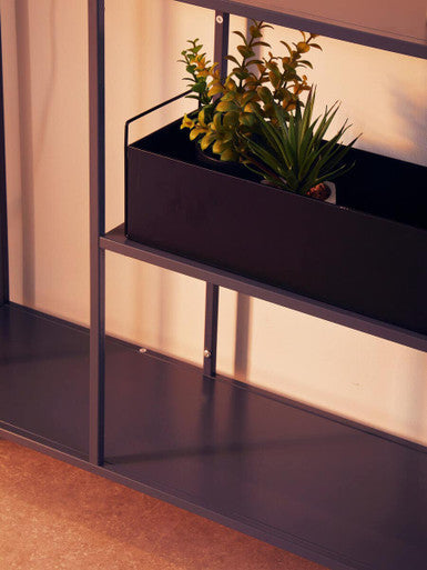 Grey Metal Console Table with Rectangular Top and Two-Tier Open Shelf Storage,