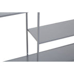 Grey Metal Console Table with Rectangular Top and Two-Tier Open Shelf Storage,