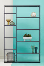 Grey Metal Multi Tier Shelf Unit